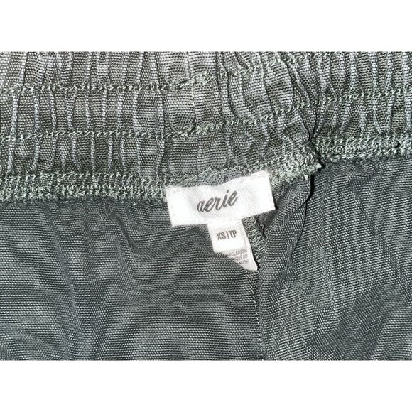 Aerie Green Olive  High Waist Pull on  Cotton Casual Women's Shorts Size XS - Picture 4 of 8